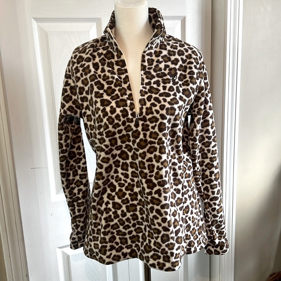 Ariat Sweaters - Ariat S Leopard Fleece 1/2 Zipup Sweatshirt